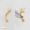 WHITE OPAL STONE SET WITHIN A CLAW OR TALON 316L SURGICAL STEEL CURVED BARBELL/EYEBROW